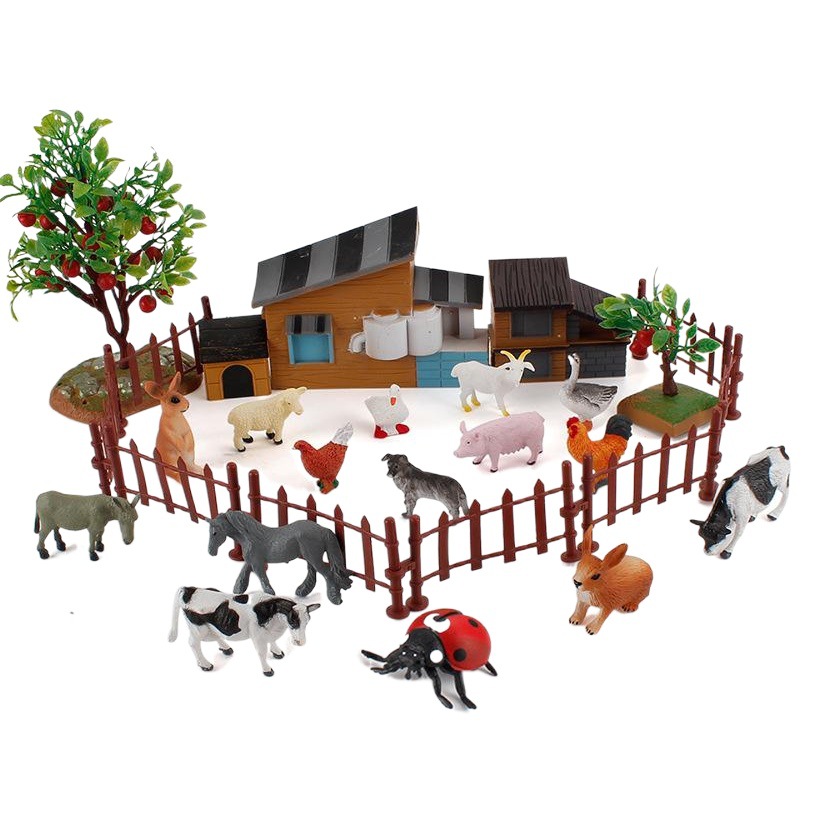 Exportación transfronteriza simulación de los niños Casa de La Granja escena modelo animal traje de mesa de arena DIY adornos estáticos creativos