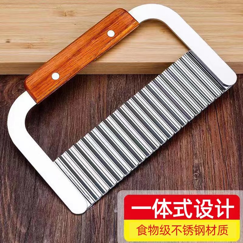 Wolf Tooth Potato Knife Wave Knife Stainless Steel Kitchen Home Use Flower Pattern Knife Patterned Wave Shaped French Fry Knife Gadget