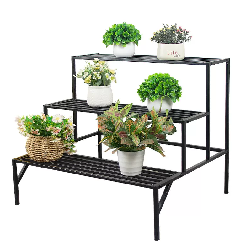 金属植物支架多层收纳架展盆栽花盆架适用于客厅阳台户外阳台花架