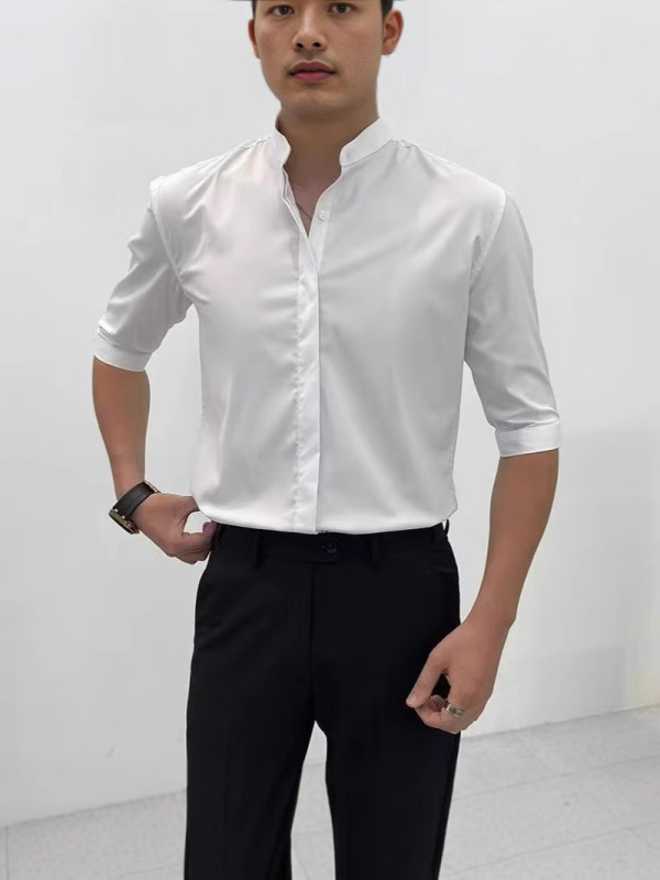 アイスシルクパンツメンズ夏薄いワイドレッグストレートルーズカジュアルパンツハイエンドドレープスーツパンツ|undefined