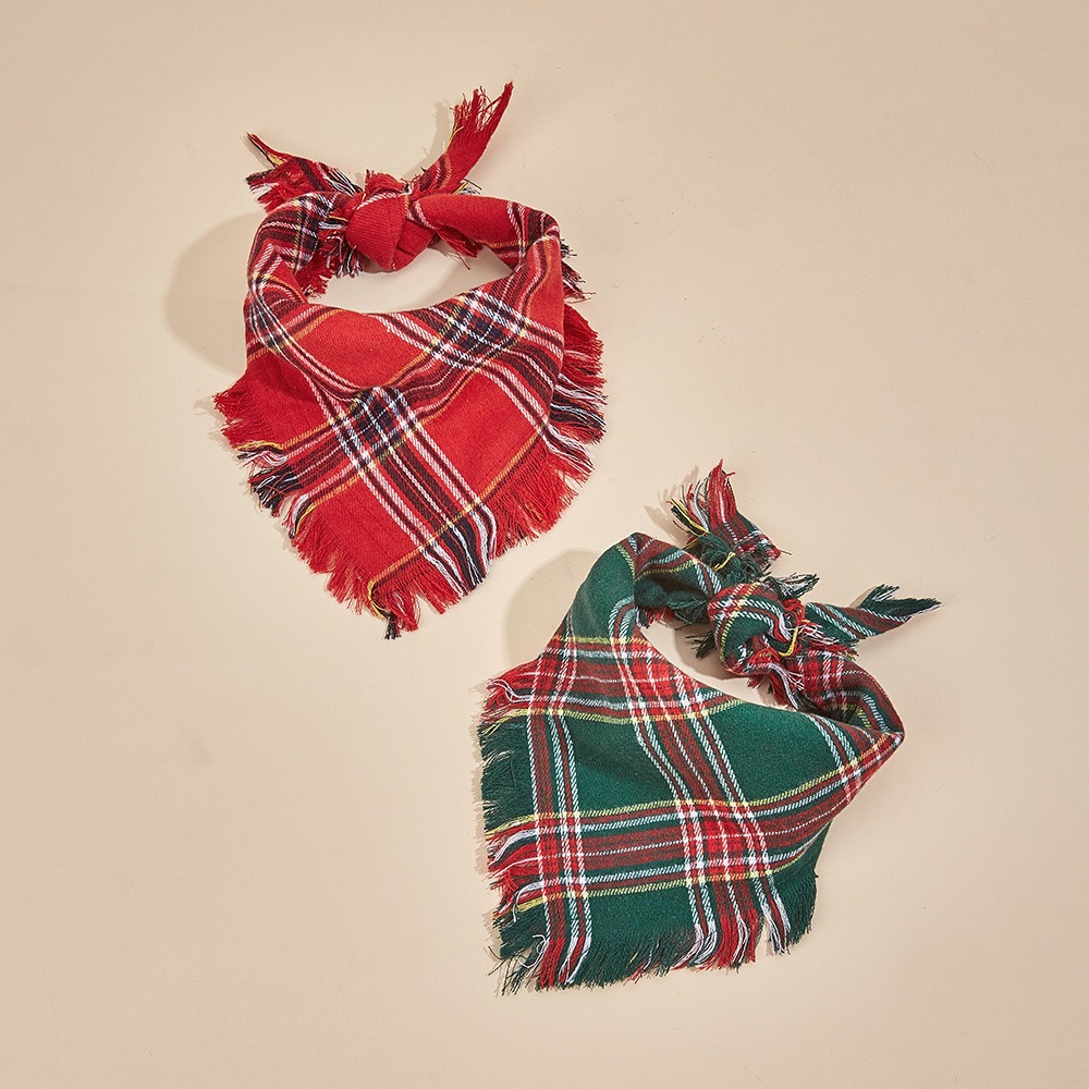 TANPOPO transfronterizo spot de Navidad toallas de triángulo de cuadrillas para mascotas bufandas de perros toallas de saliva para mascotas