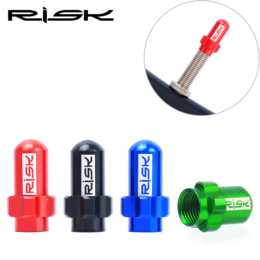RISK Highway Dead Fly Mountain Bike French Mouth Beautiful Mouth Air Nozzle Cap Valve Dust Cover Knife Ring 7075 Aluminum Alloy
