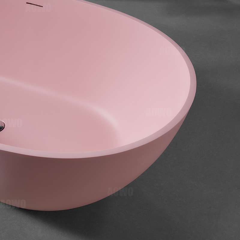 Aowo baño bañera de piedra artificial hogar independiente baño adulto Oval Qimei bañera de piedra baño Baño