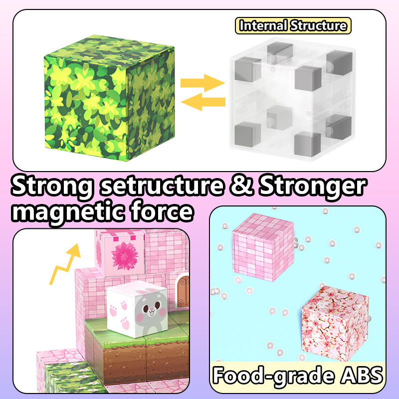 Conjunto de cubos magnéticos “Princess Castle World” – bloques de construcción para niñas, regalo de cumpleaños, fabricante transfronterizo