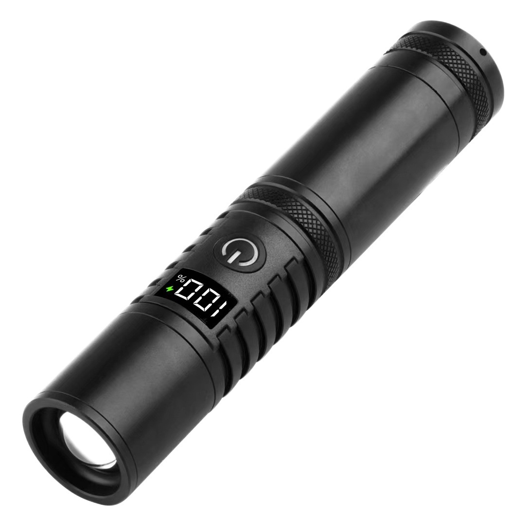 Transfronterizo linterna eléctrica digital TYPE-C carga con salida linterna LED linterna de luz fuerte de emergencia al aire