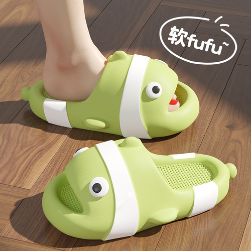 Cute Clown Fish Children's Slippers Women Summer Thick Bottom Parent-Child Big Kid Small Kid Anti-Slip Cartoon Flip Flops Men Wholesale 
