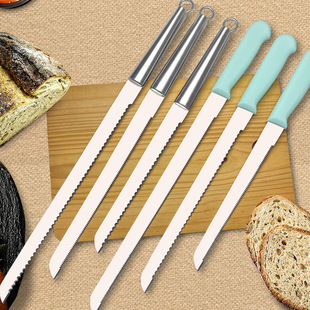 Stainless steel sawing knife 8_10_12 inch bread knife fine coarse tooth toast knife kitchen baking cake cutter