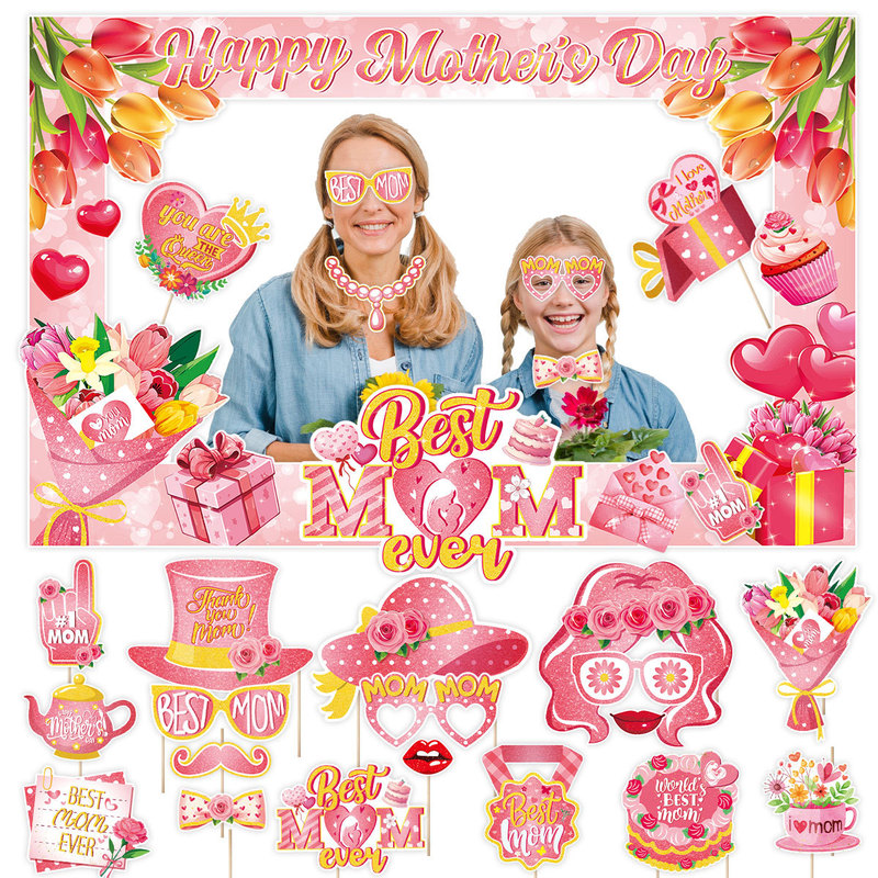 Mother's Day Party Decorations, Photo Props, Handheld Photo Frames, Mother's Day Family Gathering Mask Costumes Mother's Day Party Decorations, Photo Props, Handheld Photo Frames, Mother's Day Family Gathering Mask Costumes