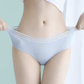 日系牛奶丝学生内裤女舒适底裤中腰少女三角裤裤头风少女风纯色