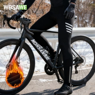 WOSAWE秋冬季公路自行车骑行服长裤抓绒保暖防寒侧兜口袋骑行裤