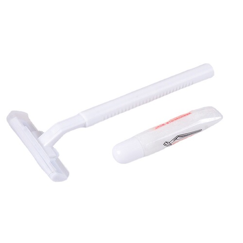 Hotel guest room disposable razor shaving cream plastic handle razor razor wholesale manufacturer