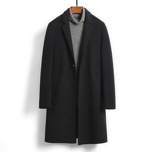 Source Factory 100 Wool Coat Double-sided Handmade Woolen Coat Men's High-end No Cashmere Coat Wholesale