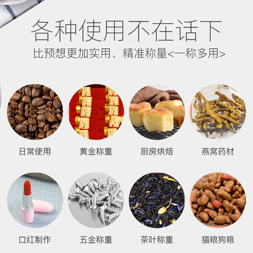 Kitchen scale electronic scale household small steel pan gram scale baking scale accurate weighing food scale food gram weight