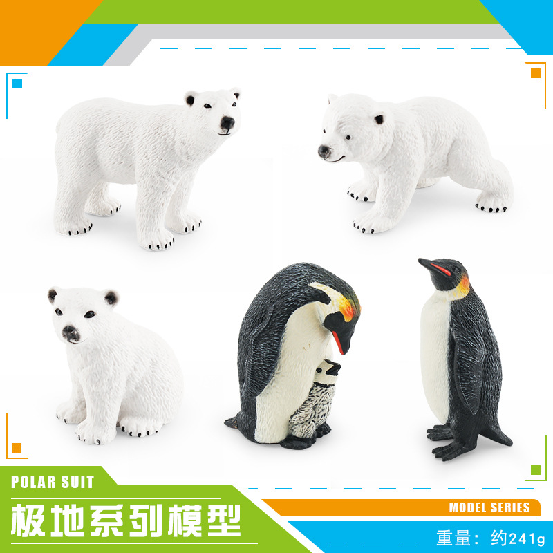 Transfronterizo de simulación traje polar Oso Polar espalda Pingüino arrastrándose Oso Polar múltiples juguetes modelo de decoración estática