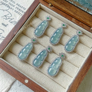 Small Sweet Potato Explosions Summer Cool Sense Jewelry s925 Silver Inlaid with Natural Dangerous Material Jade A Pendant Large Fortune Bean