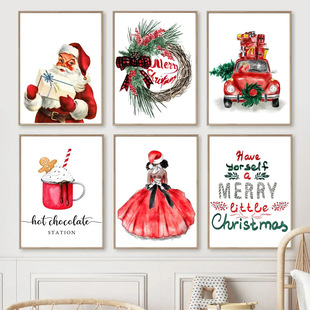 Christmas hanging painting living room bedroom Nordic Christmas Snowman decorative painting new cross-border factory wholesale Cartoon Modern