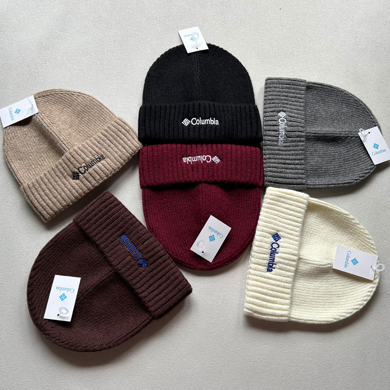 秋冬の薄い刺繍ニット帽、男女兼用防寒帽子、ファッショナブルで多用途なトレンディな帽子、スターと同じスタイルのコロン暖かいトレンディなブランド帽子|undefined