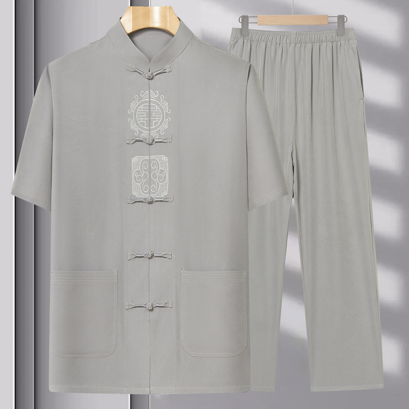 051 면 및 린넨 반소매 (라이트 그레이 세트)