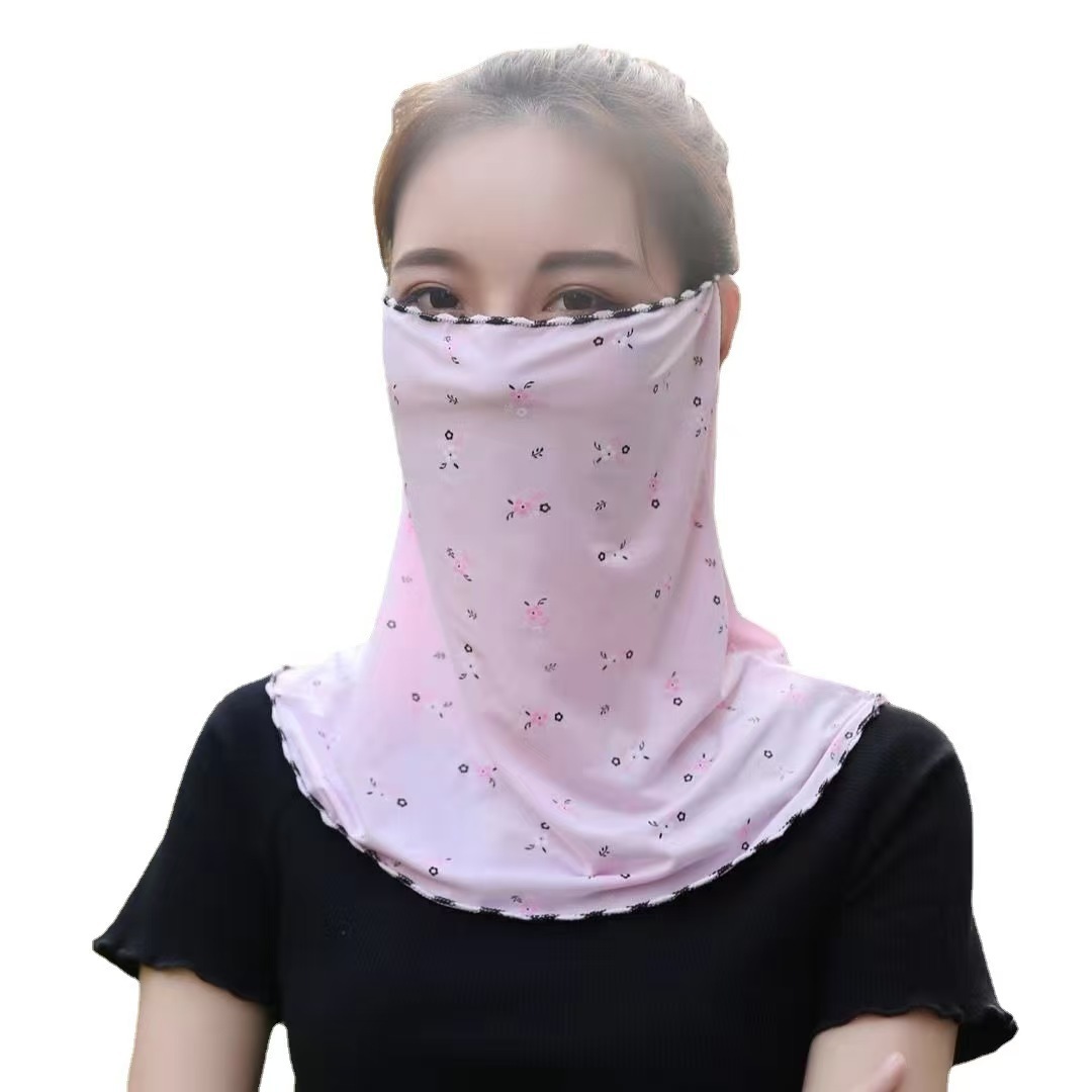 Ice Silk Sunscreen Veil For Women Multifunctional Neck Protector_voghion.com