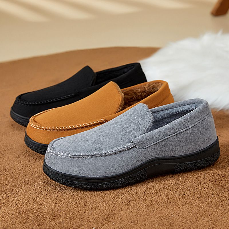 Zapatos de algodón nuevos zapatos cálidos para hombres más botas de nieve gruesas de terciopelo botas cortas de boca baja botas de algodón simples zapatos de suela suave para hombres