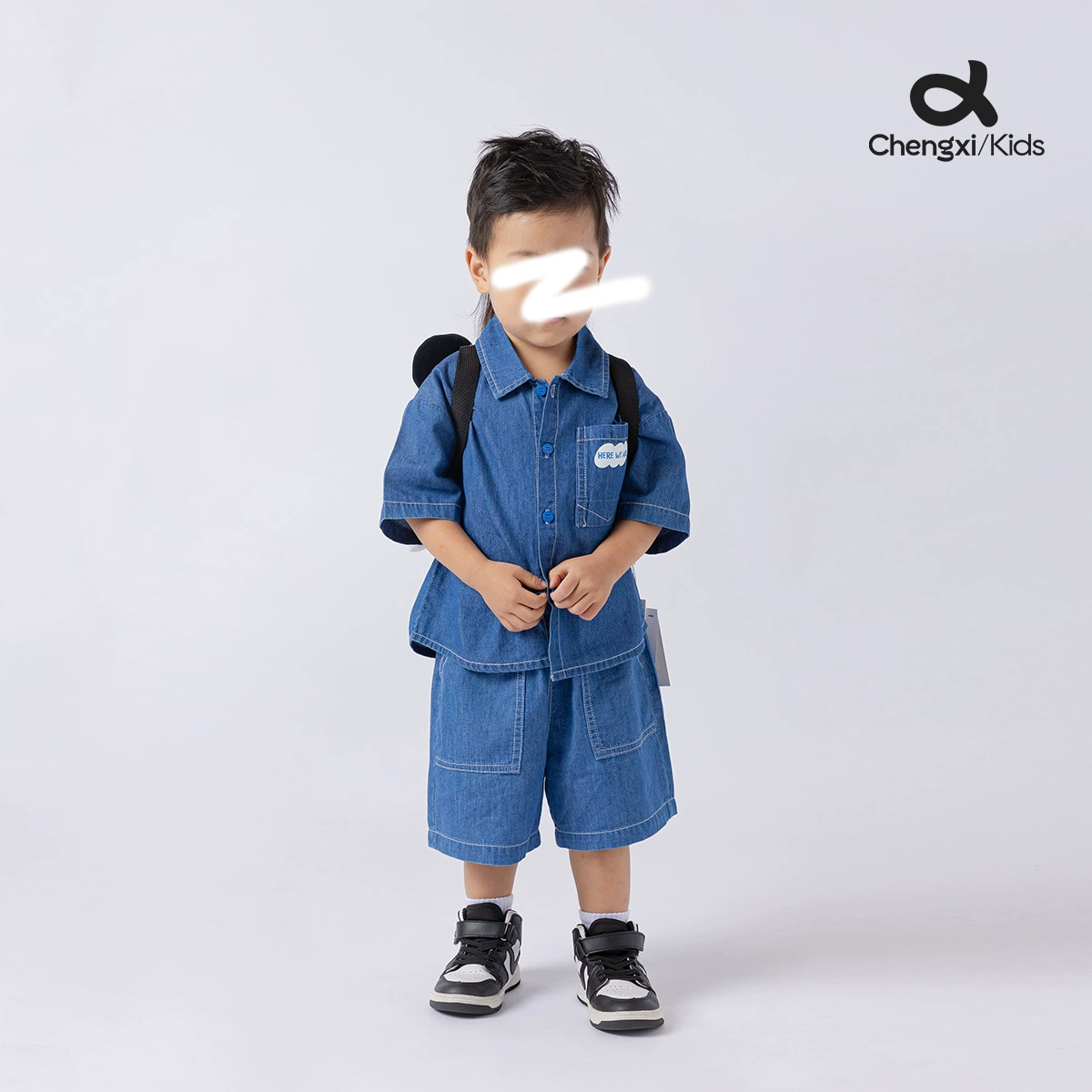 [Магазин того же специального предложения] Мытый ребенок, джинсовый костюм, свободный повседневный мальчик, летняя одежда из двух частей