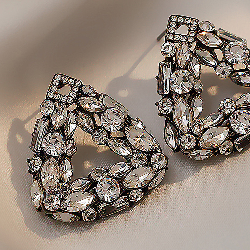 Fashion Geometric Rhinestone Artificial Gemstones Earrings display picture 5