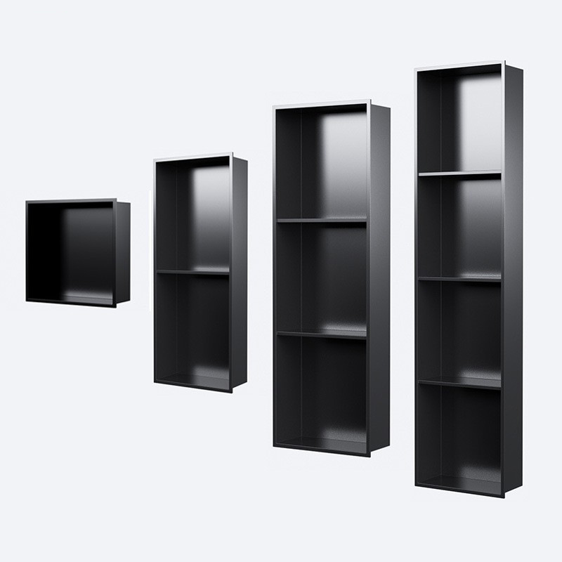 Acero inoxidable nicho incrustado ducha doble partición baño metal nicho Internet celebridad acabado baño estante