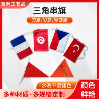 定制万国旗子开业活动三角串旗各国国旗吊旗户外装饰彩旗定做旗帜