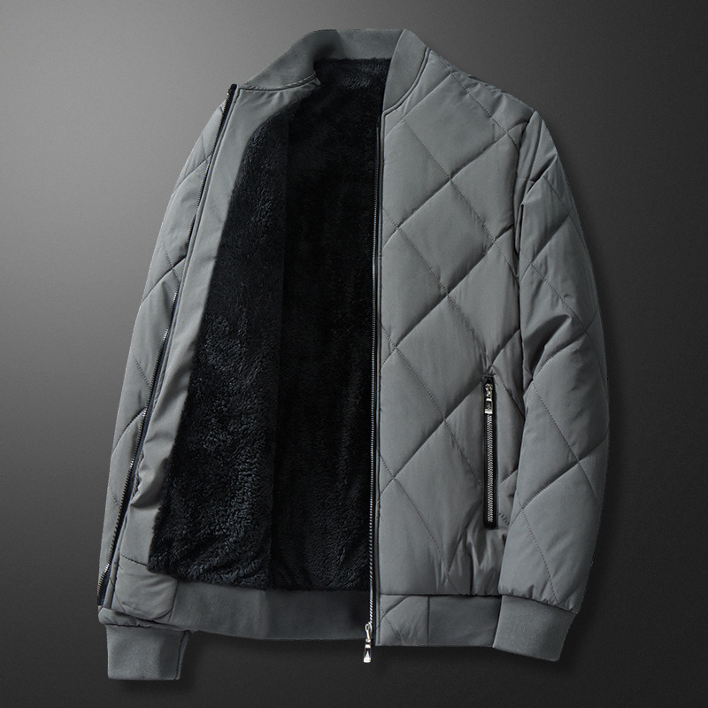 Chaqueta Acolchada con Cuello Béisbol para Hombre de Poliéster Térmica para Invierno