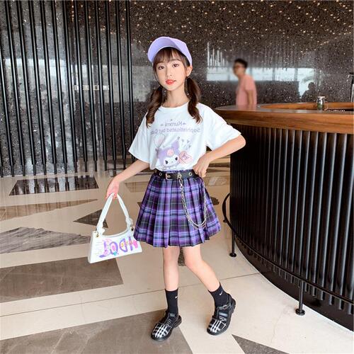 Girls suit summer dress  new style summer college style jk uniform skirt children's Internet celebrity big children two-piece set