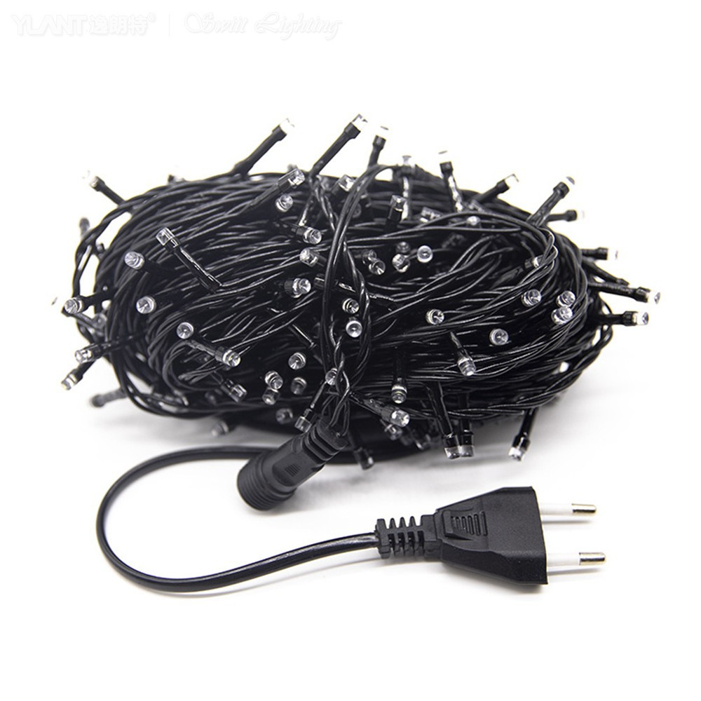 Fuente fábrica 20 metros línea negra con luz LED de burbuja intermitente