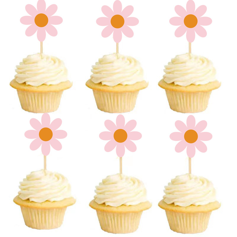 Fábrica en stock pastel tarjeta plug-in creativo fiesta decoración Margarita Rosa pequeña flor papel paja creativo