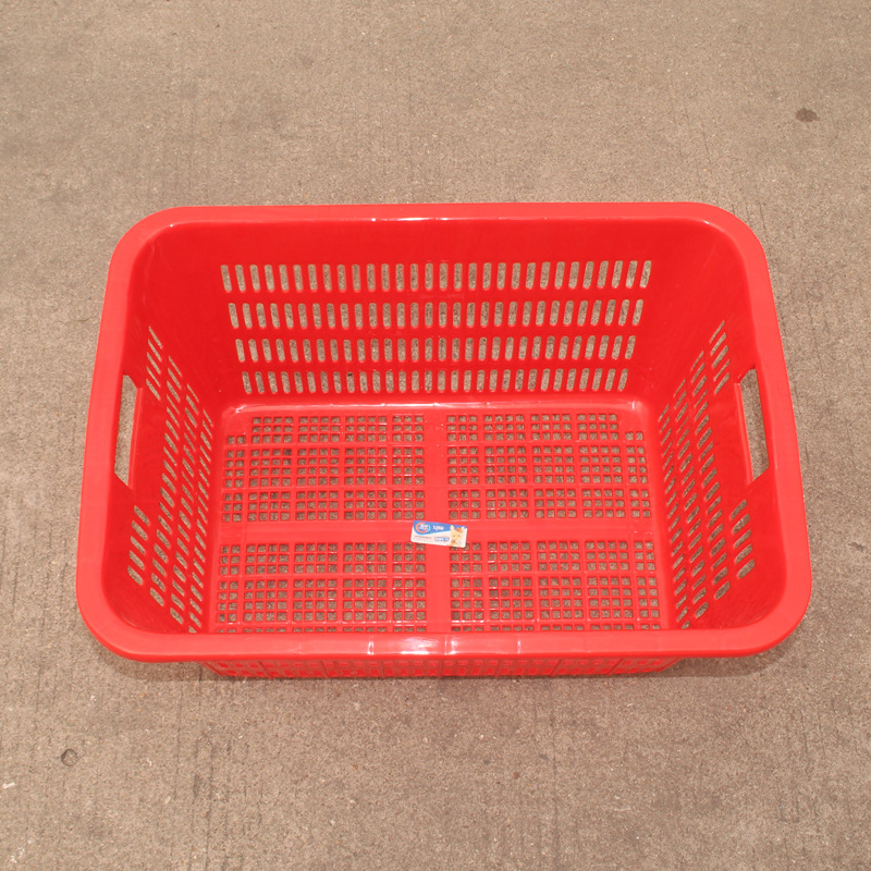 中山顺德红色塑料筐箩 陶瓷半成品收集筐方形塑胶周转筐箱提篮