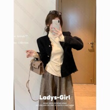 韩系半高领蕾丝磨毛衫女秋冬洋气加绒加厚显瘦打底衫上衣