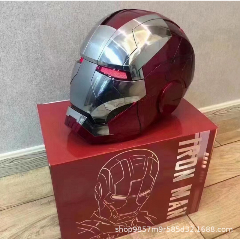 Iron Man Helmet Jarvis 1:1 Collectible Grade Mk5 Helmet with Intelligent Voice Control, 3-in-1 Technology, Light-Up Features, and Opening/Closing Function