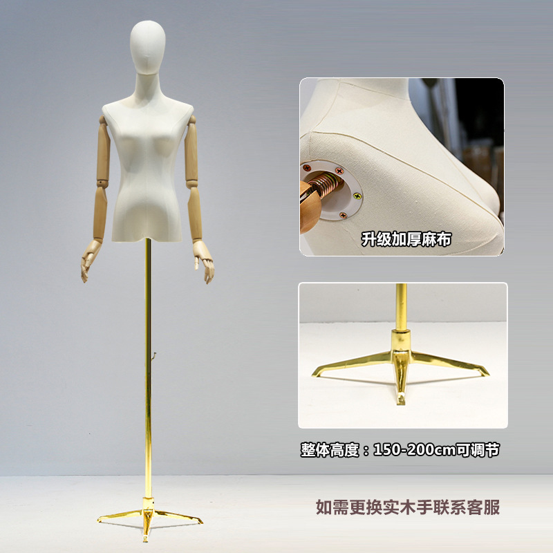 Molde de cabeza de triángulo de hierro dorado de mano de madera de lino grueso