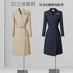 职业连衣裙女秋季高级感气质收腰职场通勤上班售楼部珠宝店工作服