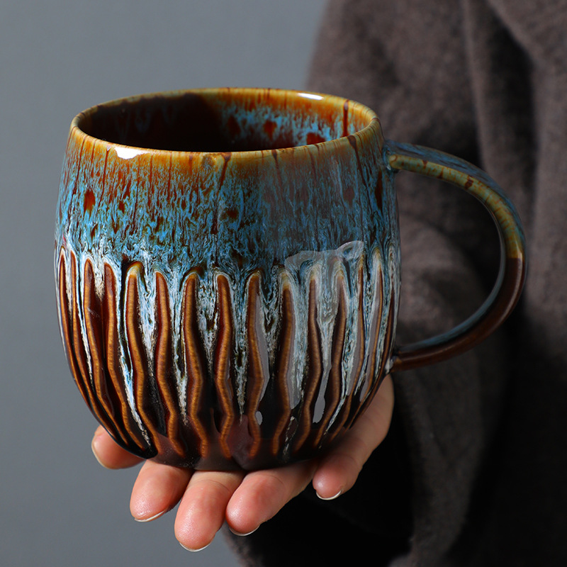 Cerámica transfronteriza 600ml taza de agua de gran capacidad Mack taza de desayuno de alto valor facial taza de cerámica gruesa en taza de café