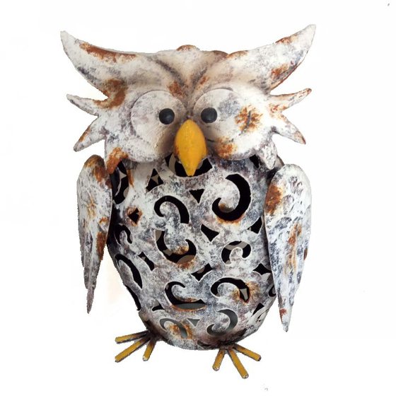Export Cross-border Foreign Trade Amazon Iron Animal Solar Light Decoration Courtyard Outdoor Lawn Sculpture Owl
