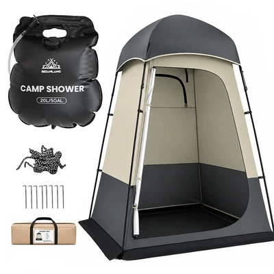 tent, mobile toilet tent — Avtomobil dam çadırları - gray-tent-shower-bag-set-blackhead-single