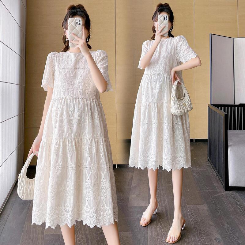 Real Photos of In-Stock Items: Maternity Wear 2026 Summer New Embroidered Loose Dress