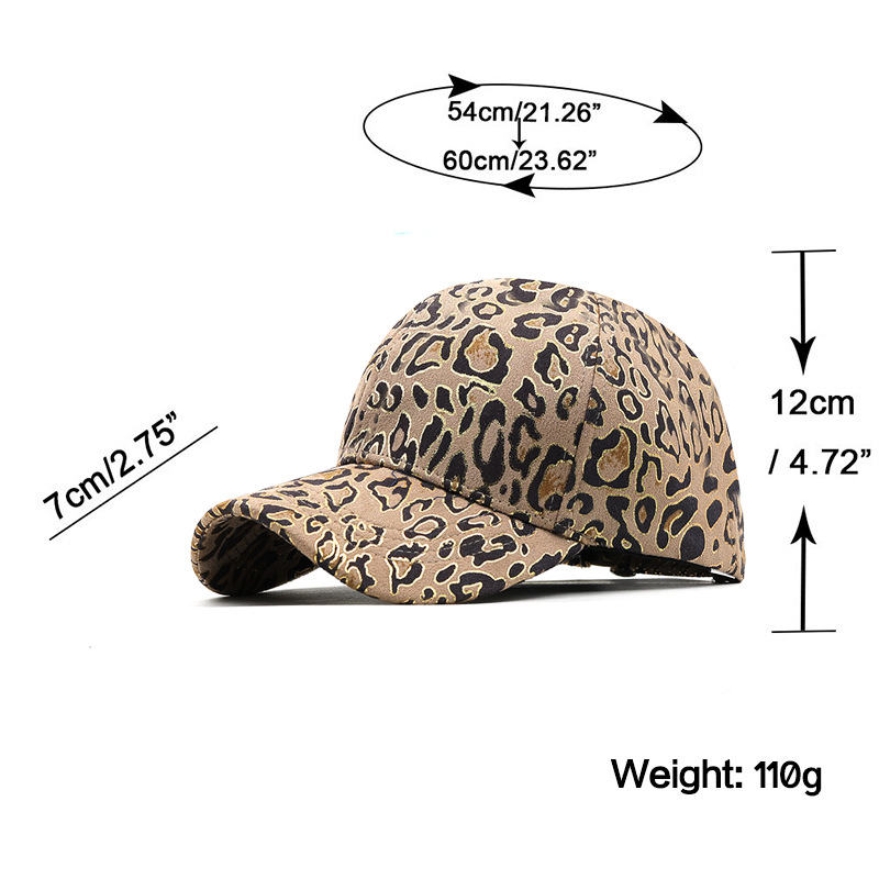 Modische Bronzing-leoparden-print-hirschleder-fleece-baseballmütze display picture 1