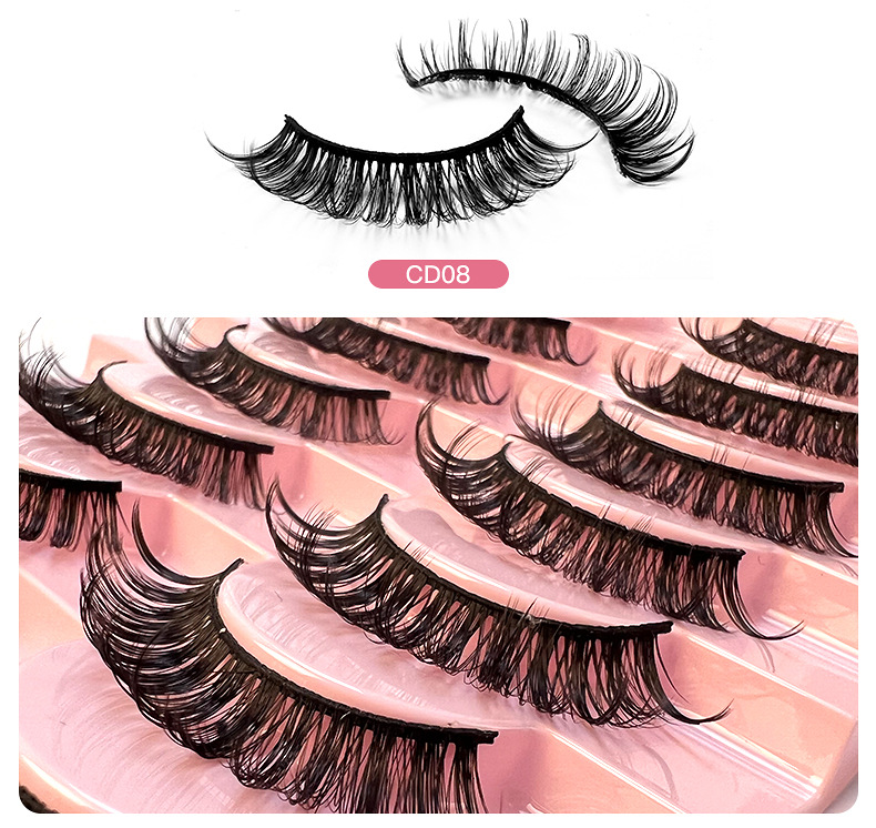 20g Weight False Eyelashes Makeup Tools Types 10 Pairs Quantity Imitation Mink Material Geometric Pattern Fashion Style Fashion Geometric Imitation Mink False Eyelashes 10 Pairs 7