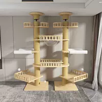 Подставка для скалолазания для кошек, эркер Tongtianzhu, массивная древесина не занимает места, а пробитые двойные колонны.