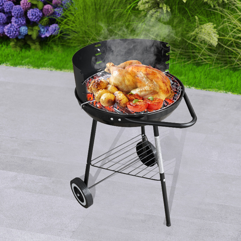 Barbacoa ajustable de varios niveles a prueba de viento transfronterizo, parrilla simple, parrilla al aire libre, parrilla de carbón de tres patas