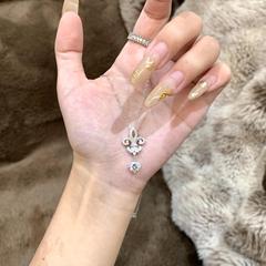 S925纯银满钻鸢尾花项链女小众设计轻奢时尚百搭高级感首饰送闺蜜