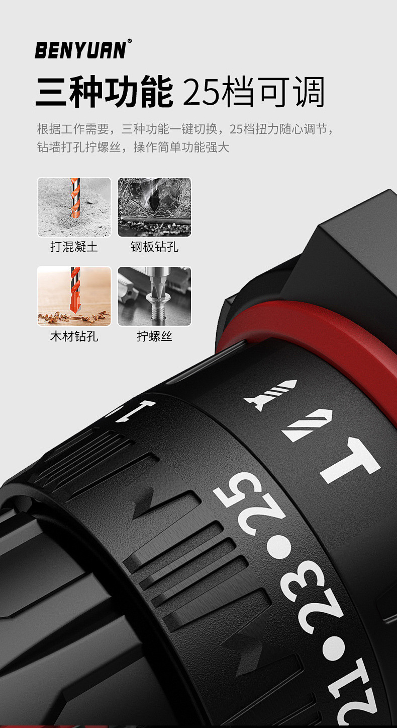 Support processing and wholesale foreign trade home electric screwdriver impact drill hand drill tool lithium electric drill set combination