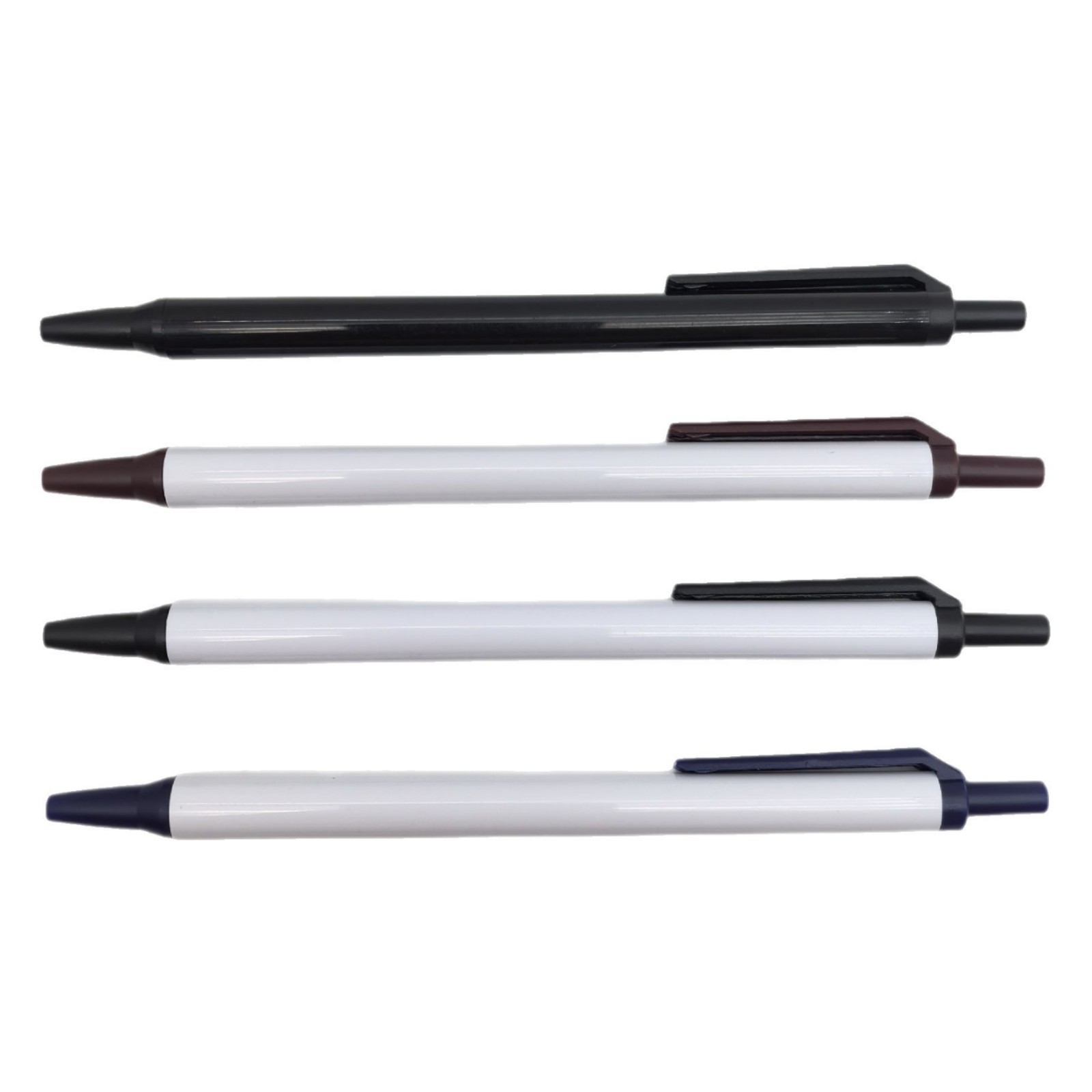 Bolígrafo de prensa de plástico clásico, bolígrafo publicitario simple, transferencia de calor, bolígrafo antiguo, bolígrafo blanco barato