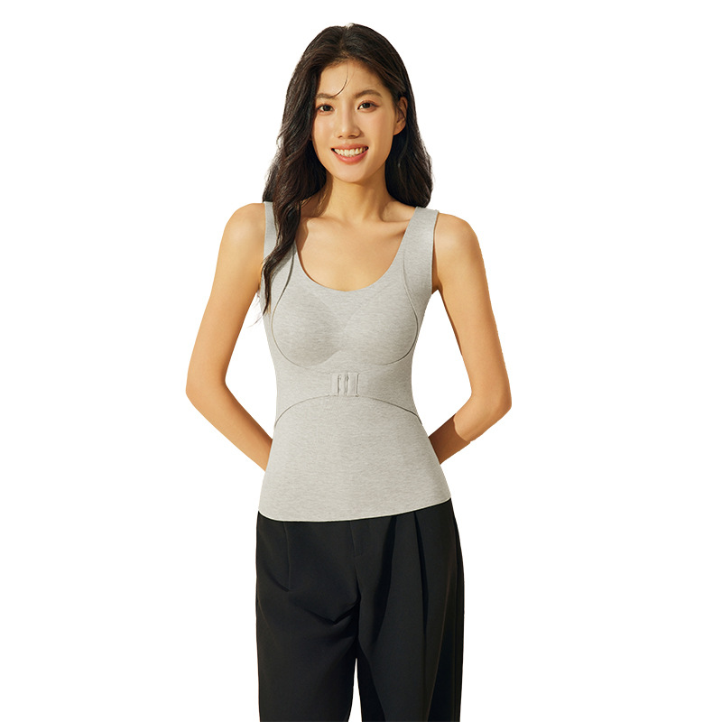 chaleco caliente de terciopelo de otoño y invierno para niñas con chaleco de bra grueso de lana abrasiva con bra integrado con cabra de terciopelo base