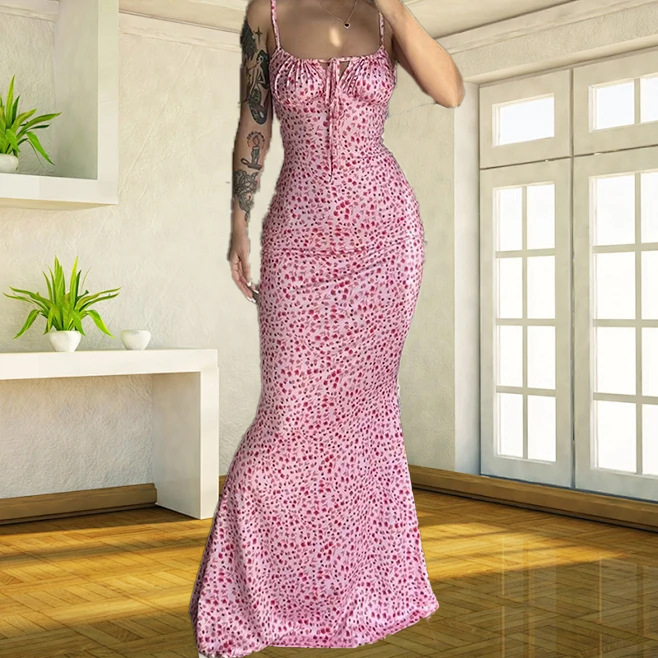 2025 European and American Summer Explosive New Small Floral Sling Dress dress Amazon Foreign Trade